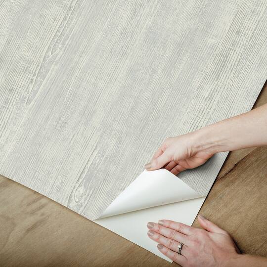 RoomMates Blue & Gray Dimensional Natural Wood Peel & Stick Wallpaper